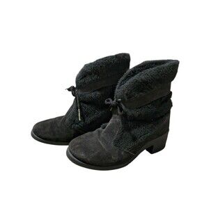Vintage Yodelers 7 1/2 Suede Leather Boots Snow 90's Y2K Faux Fur